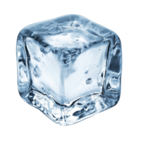 Single ice cube resting on a clean surface png