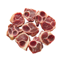 Fresh cuts of beef shank arranged in a circle png
