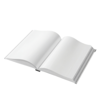 An open blank book resting on a flat surface png