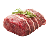 Fresh cut beef with rosemary on white background png