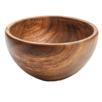 Simple wooden bowl with a smooth finish and shape png