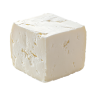 Fresh block of creamy cheese on a white background png