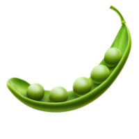 Fresh green pea pod with peas in a kitchen setting png