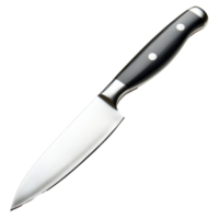 Sharp kitchen knife resting on a clean countertop png