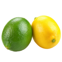 Fresh lime and lemon on a plain background png