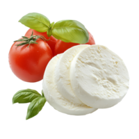 Fresh tomatoes and mozzarella cheese with basil png