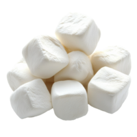 Pile of soft, fluffy marshmallows stacked together png