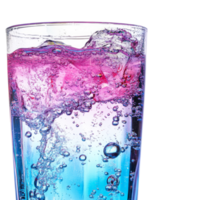 Vibrant liquid mixing in a clear glass at daytime png