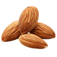 Fresh raw almonds displayed on a white background png