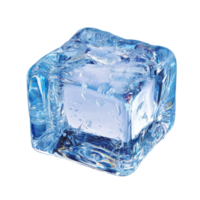 A clear ice cube resting on a smooth surface png