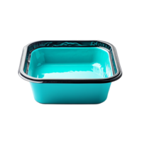 Bright turquoise square container for kitchen use png