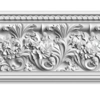 Ornate floral relief in architecture png