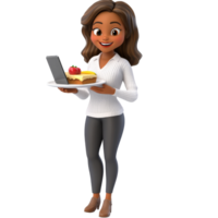 Server with laptop in casual setting png