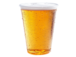 Refreshing cold beverage in a clear cup on display png