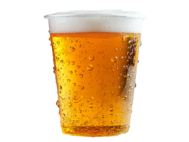 Chilled beer with foam and condensation png
