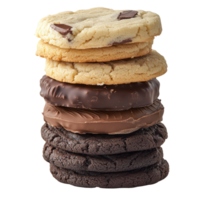 Stack of assorted cookies on a white background png