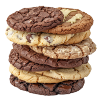 A delicious stack of assorted cookies on display png