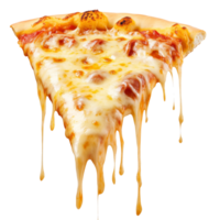 Dripping toppings on a cheese pizza slice png