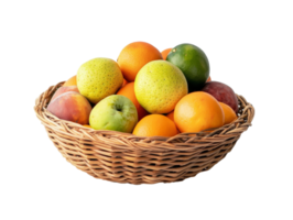 Fresh fruit basket with colorful variety of fruit png