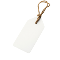 White background with blank tag on string png