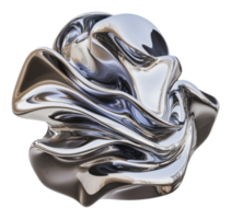 Abstract metallic sculpture in smooth flowing form png