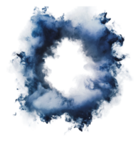 Dark blue smoke swirl creating a circular pattern png