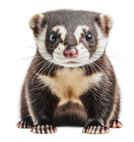 Cute and curious ferret in a studio setting png