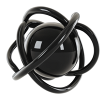 Black sphere with swirling loops around it png