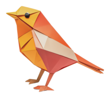 Colorful origami bird standing on a flat surface png