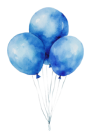Three blue balloons float up png
