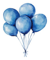 Festive display of blue balloons png