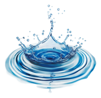Water splash creating ripples in clear pool png