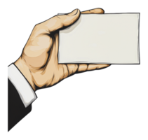 Businessman with a blank networking card png