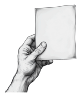 A hand holds a blank sheet of paper for display png