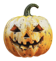 Halloween pumpkin with a sinister grin on display png