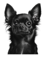 Charming black Chihuahua with expressive features png