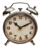 Nostalgic vintage alarm clock resting on a table png