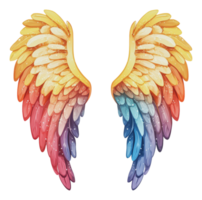 Colorful angel wings with a gradient design png