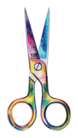 Colorful scissors with a vibrant design on display png