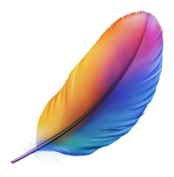 vibrante pluma en blanco antecedentes png