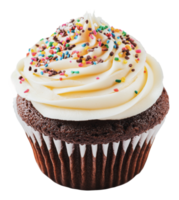 Choco cupcake with cream frosting png