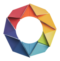 Circular colorful geometric paper design png