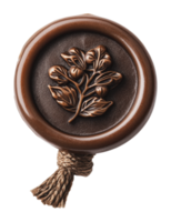 Decorative wax seal with leaf design for crafting png