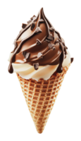 Chocolate swirl cone with toppings png