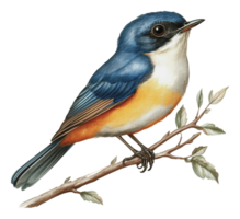 Colorful bird on a branch in nature png