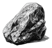 Large rock sketch on plain backdrop png