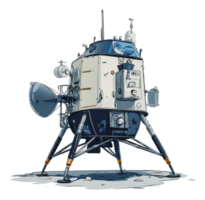 Lunar module landing on the moon during a mission png