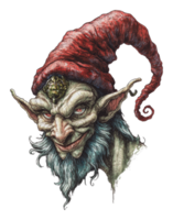 Red-hatted goblin with sharp traits png