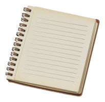 Empty notebook ready for writing on a table png