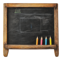Colorful chalk and sketch on a small blackboard png